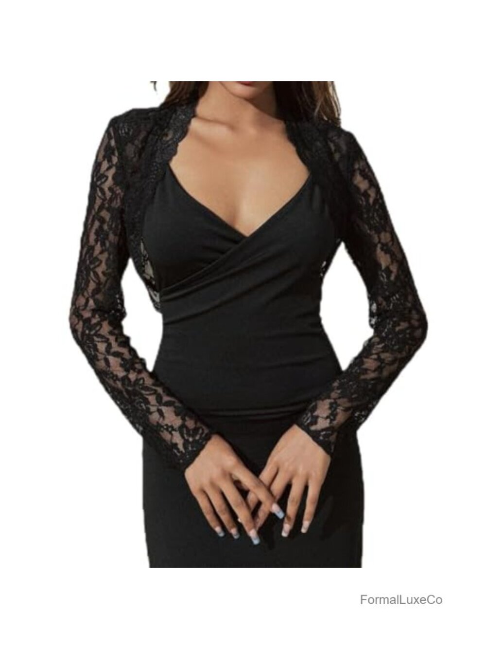 Lace Bolero Shrug Long Sleeve Formal Bridal Women's Topper